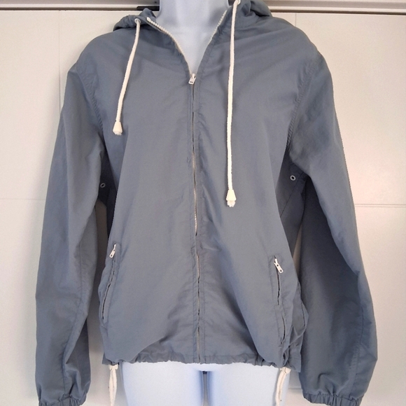 Brandy Melville- J. Galt Shanghai/ Gray Hooded Zip-Up Jacket/ US S - Picture 3 of 13